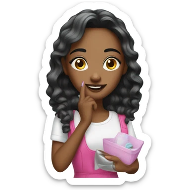 a cute nails artist girl  sticker