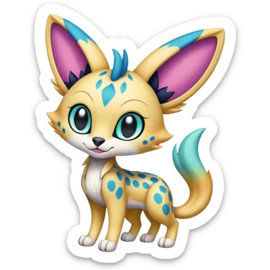 Meloetta-Sergal-Serval-Cresselia-Palkia-Stitch-Fakémon-creature-hybrid sticker
