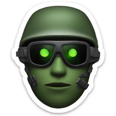Special Forces Soldier wearing mask with night vision goggles sticker
