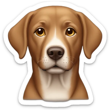 brown Labrador with a white chest  sticker