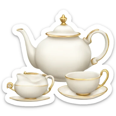 Elegant tea set sticker