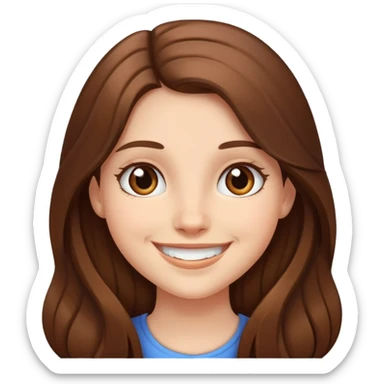 Girl with long hair smiling sticker