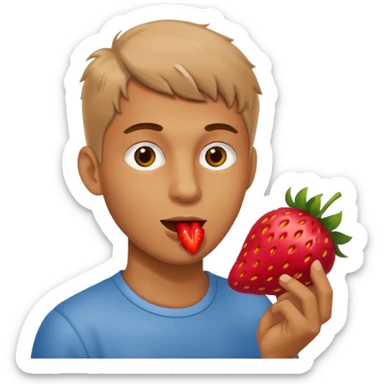 the man eating strawberries
 sticker