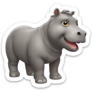 Chat sur  hippopotame sticker