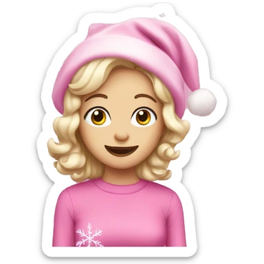 pink christmas sticker