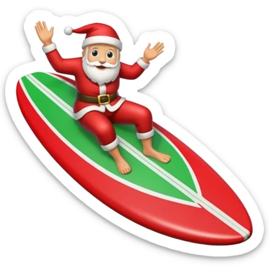 Santa’s sleigh on a surf sticker