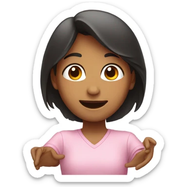 girl holding her hands up in the shape of a heart sticker