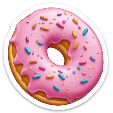 Pink donut with sprinkles sticker