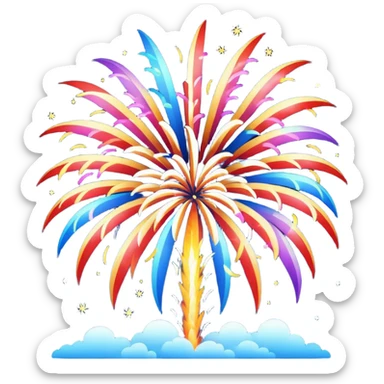 Fireworks on sky  sticker