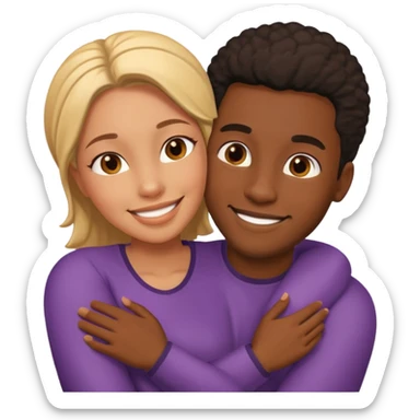 homme et femme noire qui s'embrassaent sticker