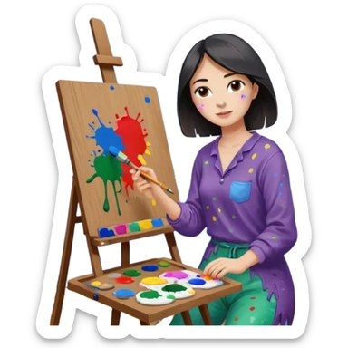 cozy art studio sticker