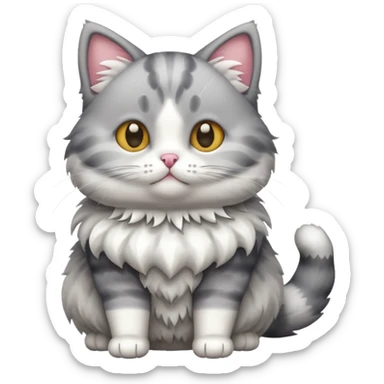 a full body of cute cat with puffer sticker