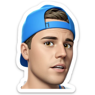 boy in blue cap portrait sticker