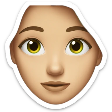 teen girl, with long brown hair and green eyes sticker