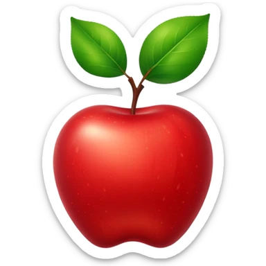 A red apple emoji, shiny and fresh with a green leaf. sticker