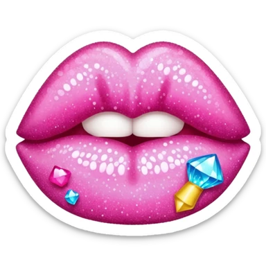 glitter pink kiss  sticker