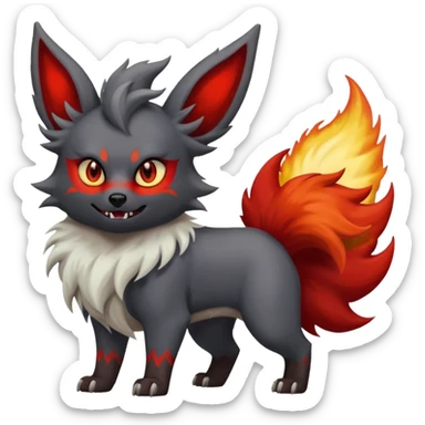 White Dull Demonic Mightyena-Flareon-animal sticker