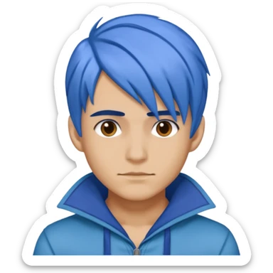Rauw Alejandro with blue hair sticker