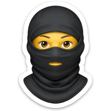 Black fabric Limbless balaclava ball sphere sticker