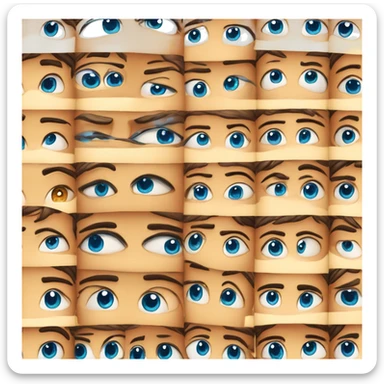 2 yeux bleu + 😄 yeux bleu avec des étoiles  sticker