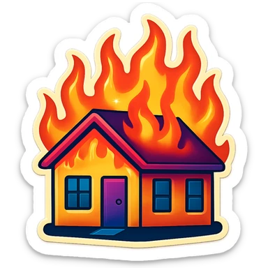 generate australlian house in fire sticker