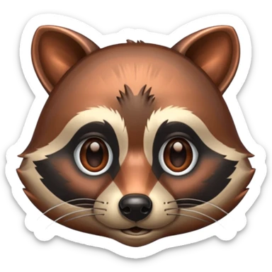 Copper racoon face sticker