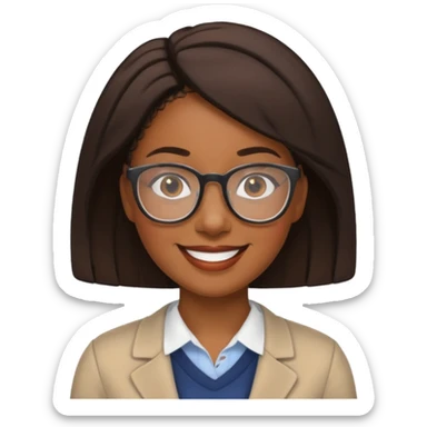 Black female teacher sticker