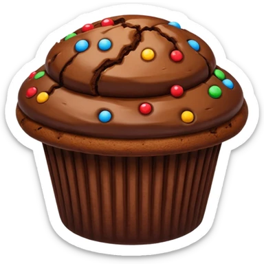 Emoji de Muffin negro de chocolate sticker
