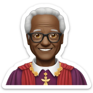 Desmond Tutu wearing a tutu sticker