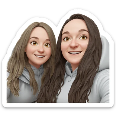 smiling girls under the tree sticker