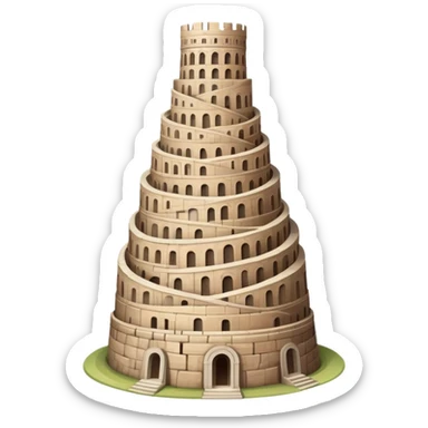 Tower of Babel, spiraling ancient tower reaching to the sky sticker
