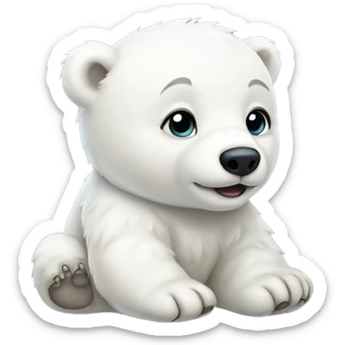 Baby polar bear sticker