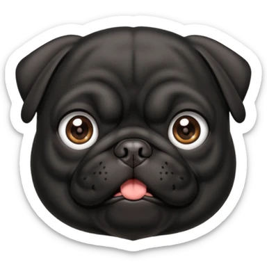 Black pug sticker