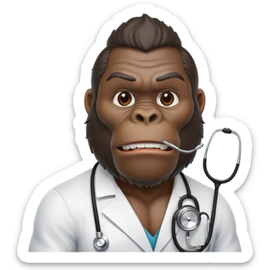 king kong WITH STETHOSCOPE sticker