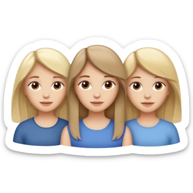 3 sisters - 1 blonde 1 dark brown hair 1 light brown hair sticker
