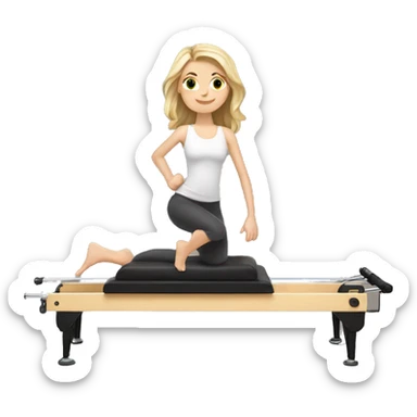 white girl on reformer Pilates sticker