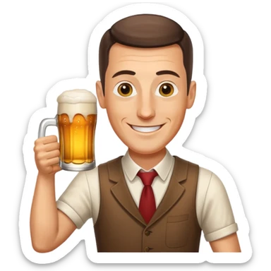 Lewandowski with beer  sticker