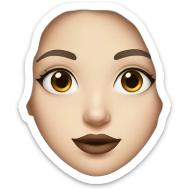 white girl with wavy long black hair and juicy lips sticker