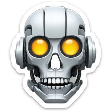 robotic-skull sticker