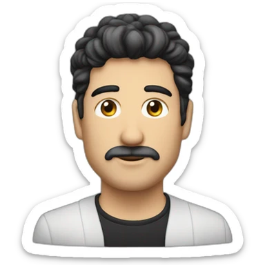 Hombre argentino de piel moreno claro y cabello negro cortob sticker