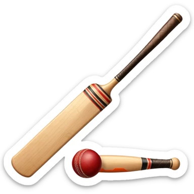 Cricket bat and ball sticker
