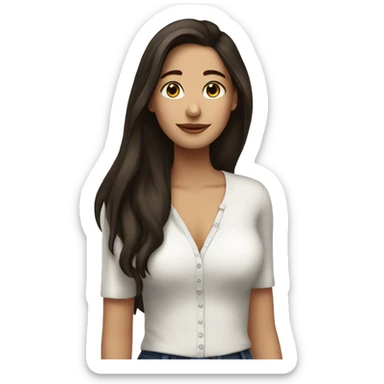 a beautiful, brunette, tall girl dressed to go to bon entendeur concert sticker