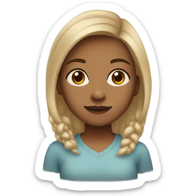 portrait of a med-skinned girl sticker