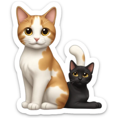 1-cream-calico-cat-and-1-black-calico-female-cat sticker
