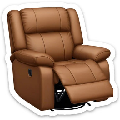 brown recliner in room sticker