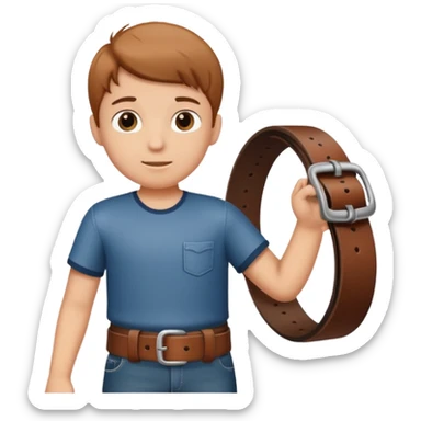 Belt in a boy hand sticker