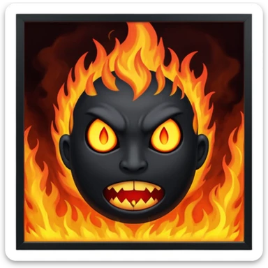 The world being overcome by evil spirits and fire sticker