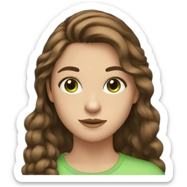 teenage girl with brown hair and green eyes sticker