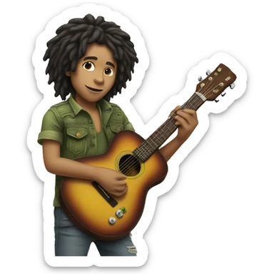 body Bob marley kid with guitar sticker