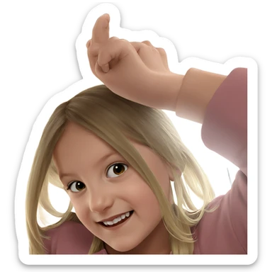 smiling blonde girl portrait sticker
